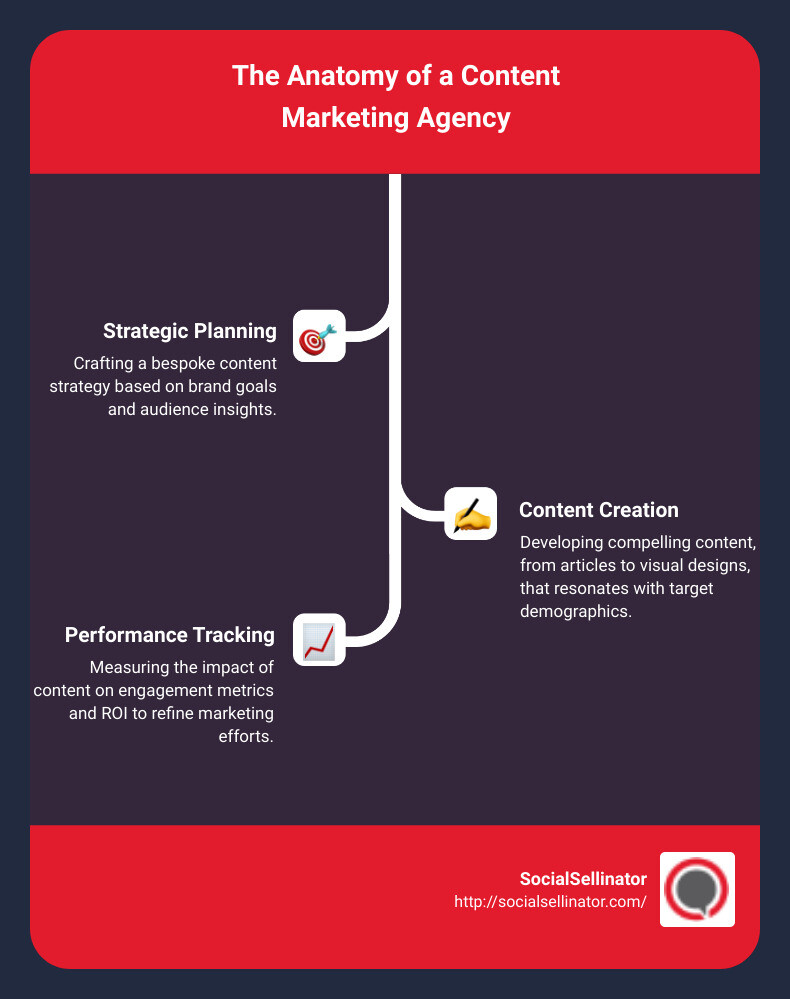 The Anatomy of a Content Marketing Agency - content agency New York, NY infographic infographic-line-3-steps