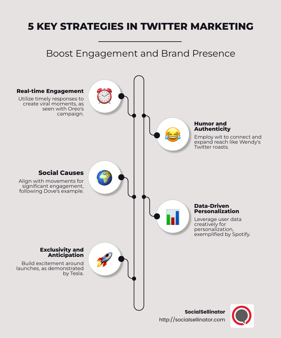 Infographic summarizing key points - twitter marketing case studies infographic infographic-line-5-steps-neat_beige