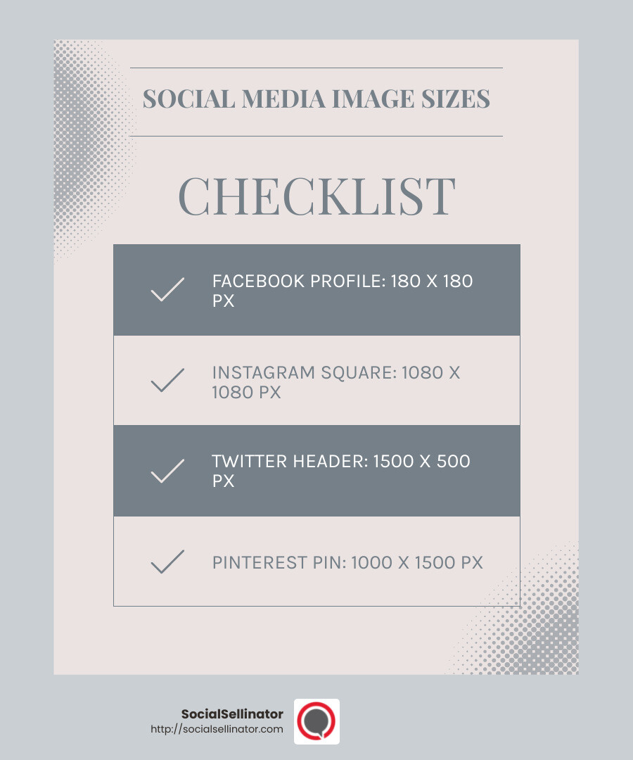 Image dimensions and aspect ratios are key to effective social media visuals. - Social Media Cheat Sheet for Businesses infographic checklist-light-blue-grey