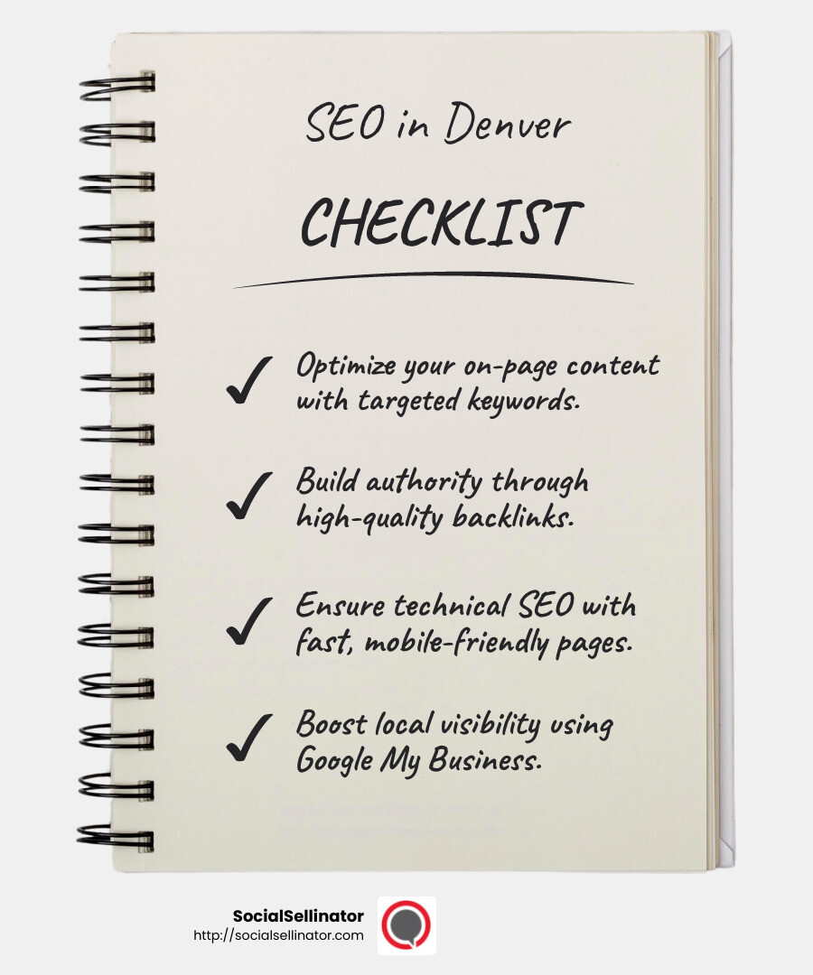 Local SEO importance - search engine optimization Denver infographic checklist-notebook