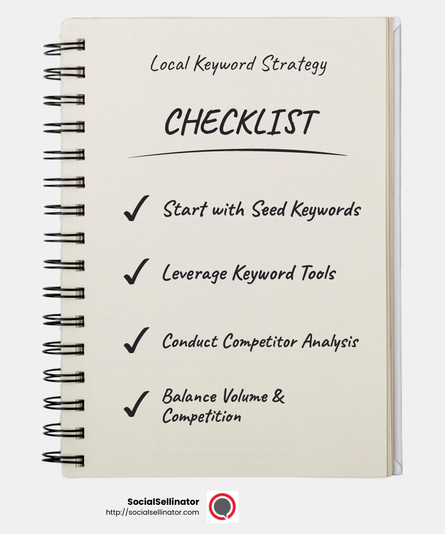 Competitor analysis tools help uncover keyword opportunities - How to target local keywords? infographic checklist-notebook