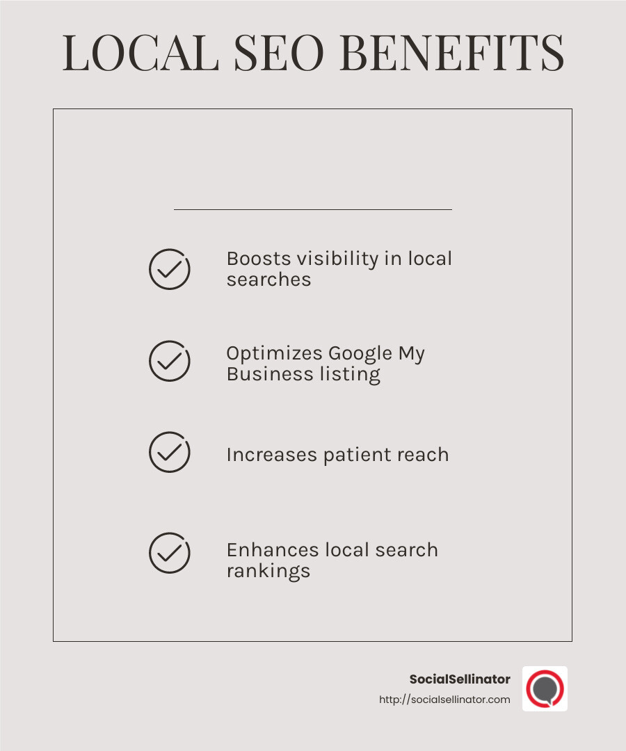 Importance of Local SEO for Dentists - dental seo marketing near me infographic checklist-light-beige