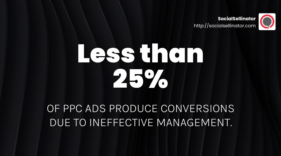 Less than 25% of PPC ads produce conversions. That’s because most PPC agencies do it wrong. - ppc agency infographic simple-stat-landscape-dark
