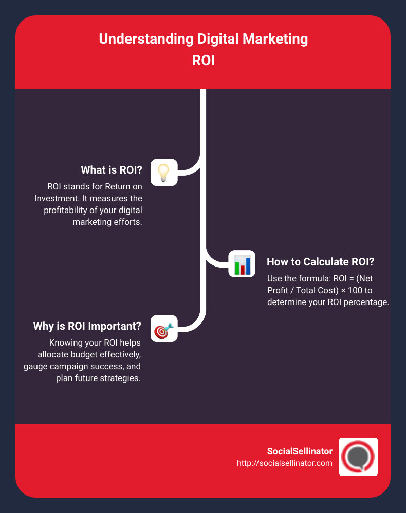 Measuring ROI in Digital Marketing - digital marketing roi infographic infographic-line-3-steps