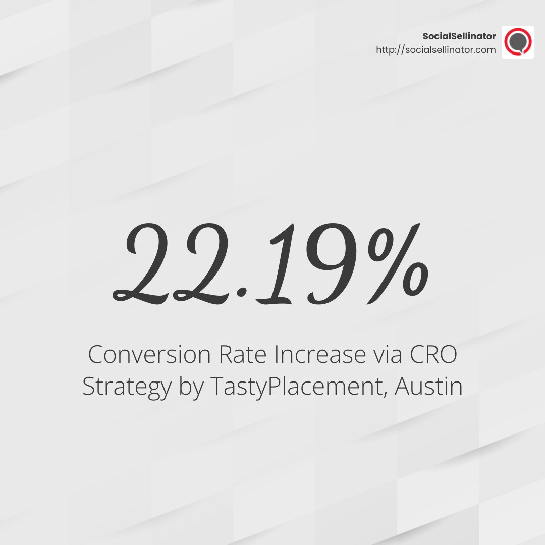Conversion rate spiking to 22.19% - Conversion rate optimization Austin infographic simple-stat-light