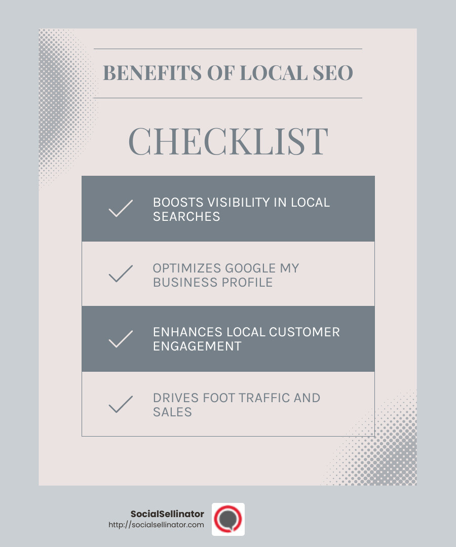 Local SEO benefits - affordable seo services los angeles infographic checklist-light-blue-grey