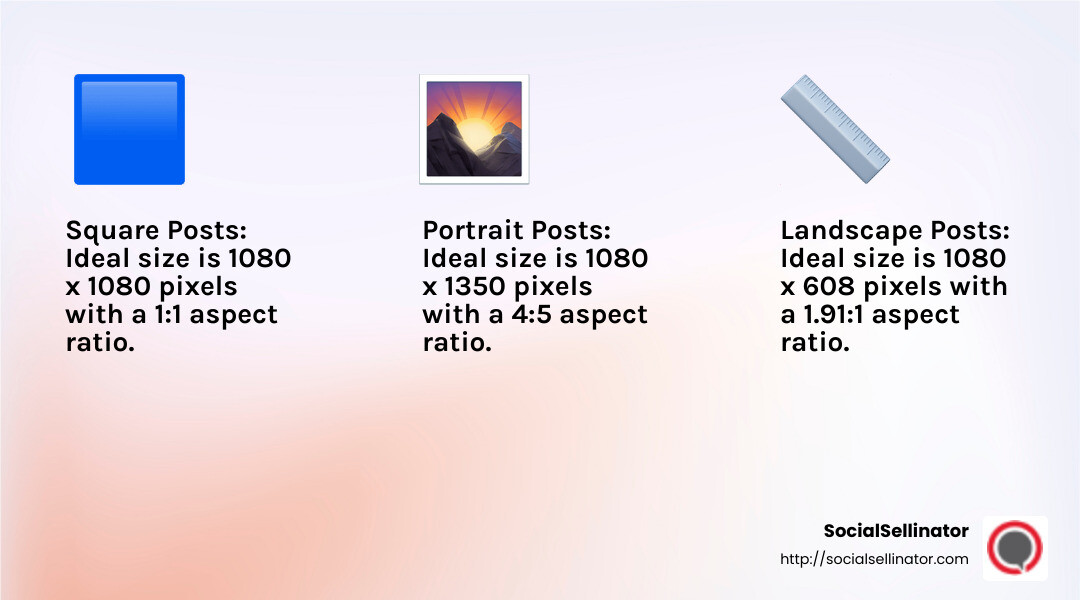 Instagram Image Sizes Cheat Sheet - Correct Instagram photo size infographic 3_facts_emoji_light-gradient