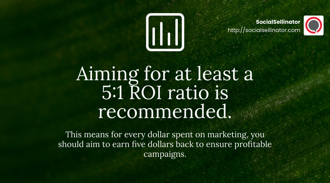 ROI benchmarks infographic - online marketing roi calculator infographic simple-stat-landscape-green