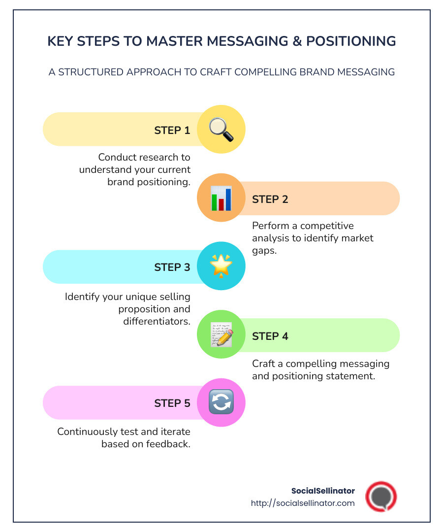 Effective Messaging and Positioning - Messaging & Positioning Template infographic infographic-line-5-steps-colors