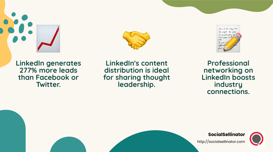 LinkedIn's effectiveness in lead generation and professional networking - b2b social media platforms infographic 3_facts_emoji_nature