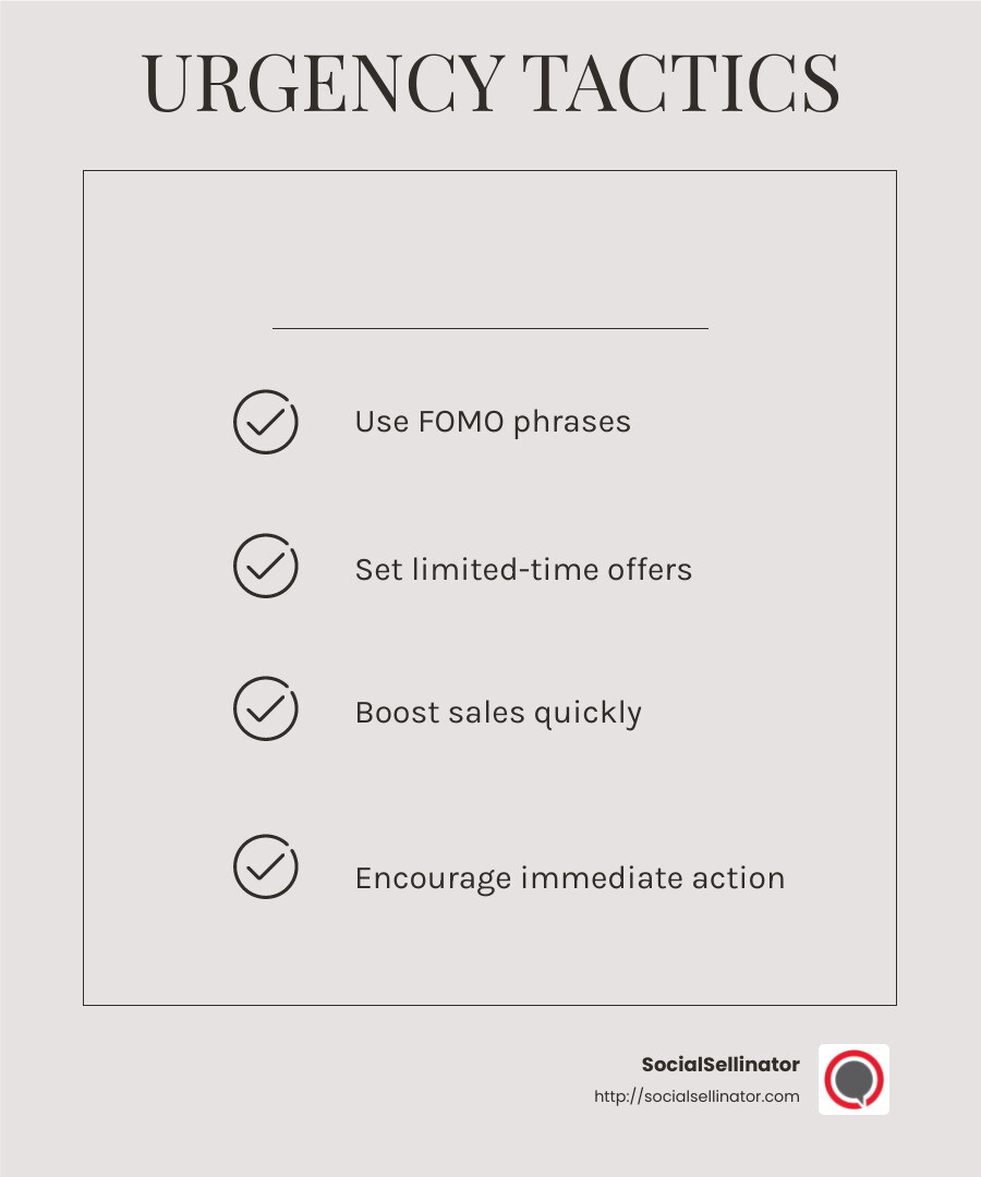 Sense of Urgency - Social media call to action infographic checklist-light-beige