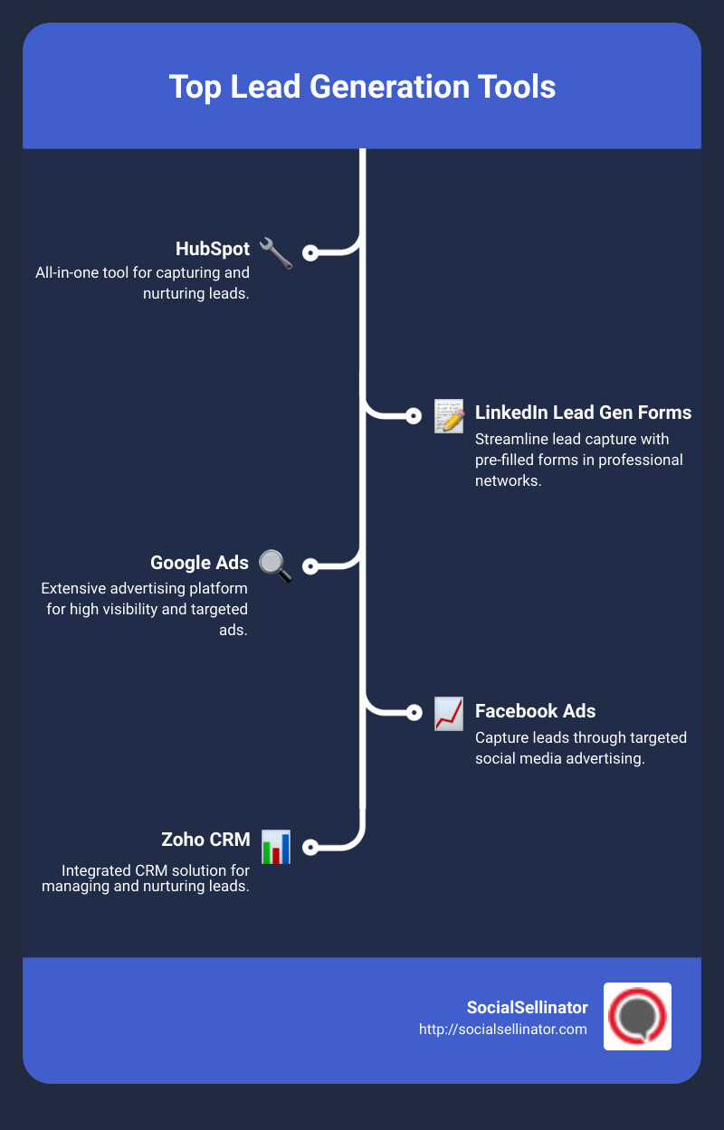 Top lead generation tools infographic - leads generation software infographic infographic-line-5-steps