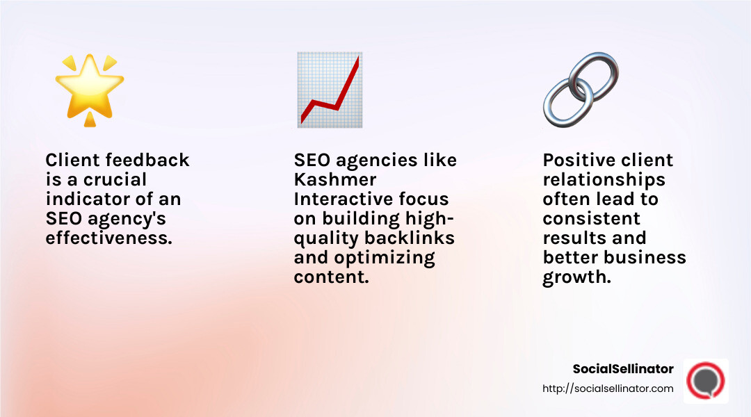 Positive client feedback is a crucial indicator of an SEO agency's effectiveness. - charlotte local seo services infographic 3_facts_emoji_light-gradient