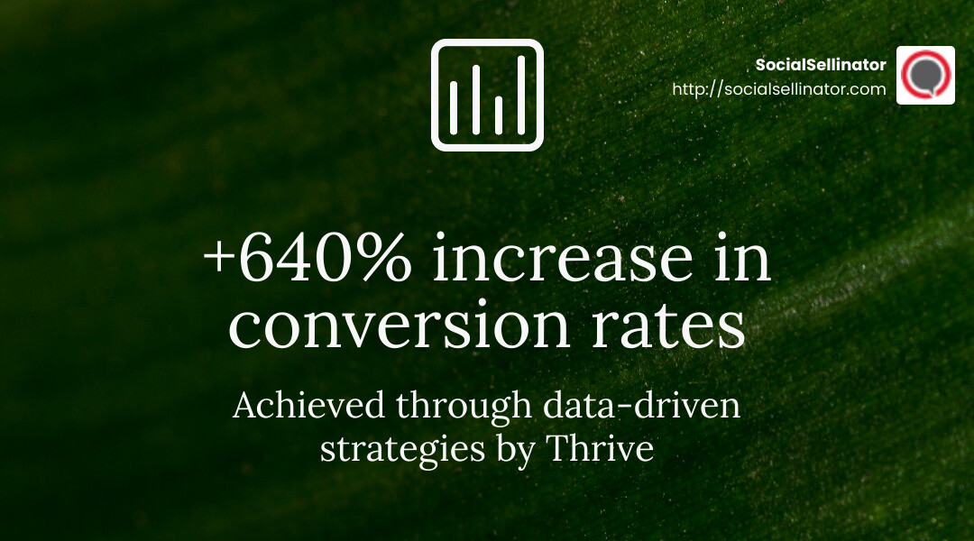 Thrive's impressive conversion rate increase - digital marketing in San Jose infographic simple-stat-landscape-green
