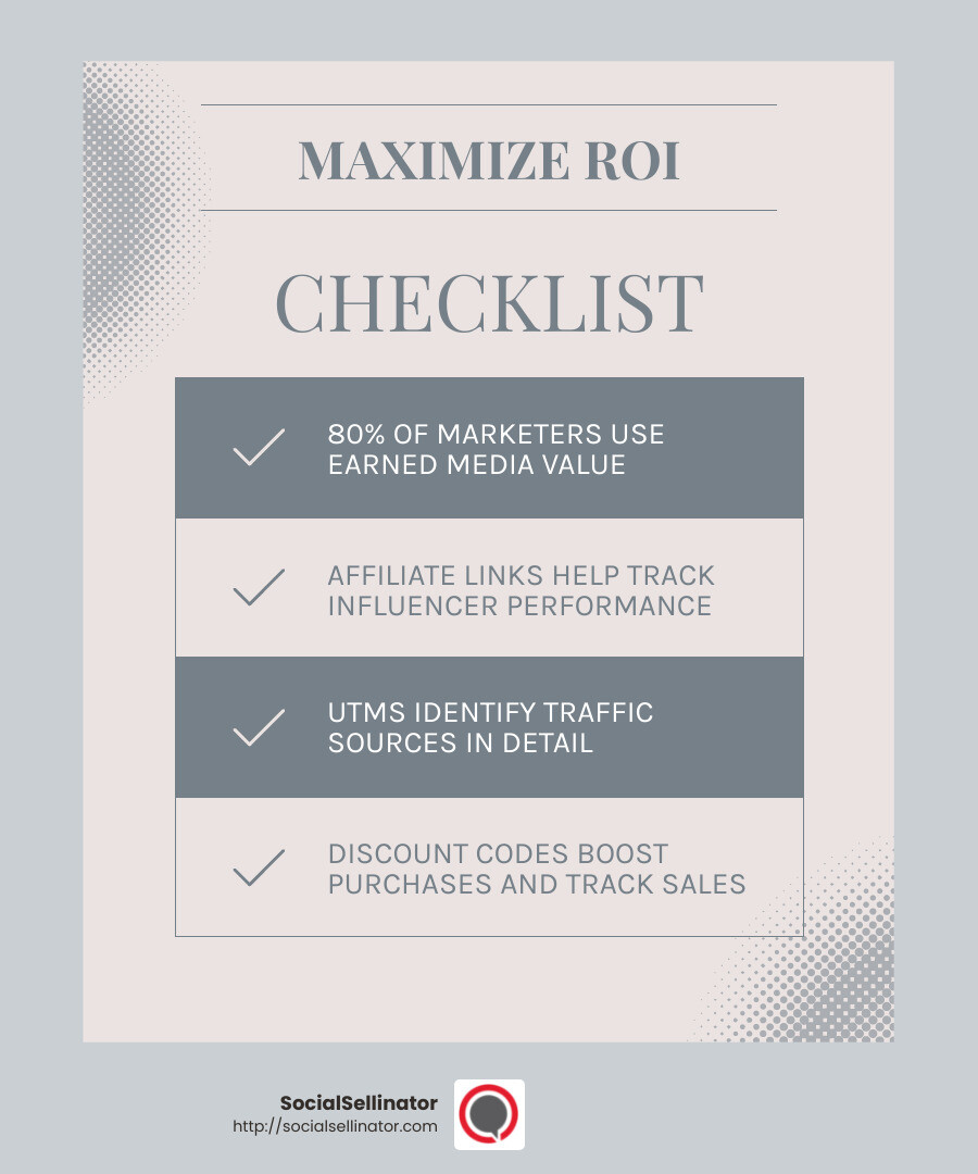 80% of marketers use Earned Media Value to measure their influencer marketing campaigns. - roi on influencer marketing infographic checklist-light-blue-grey