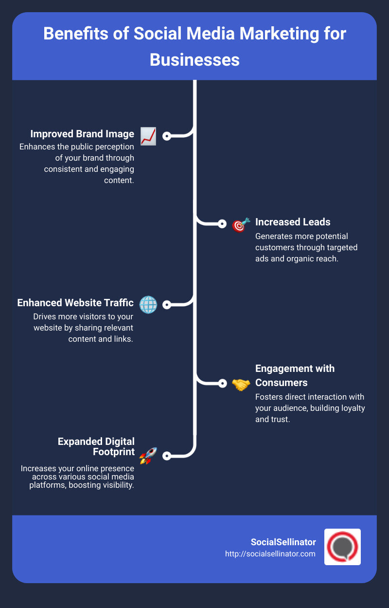 Benefits of Social Media Marketing for Businesses - businesses that need social media marketing infographic infographic-line-5-steps