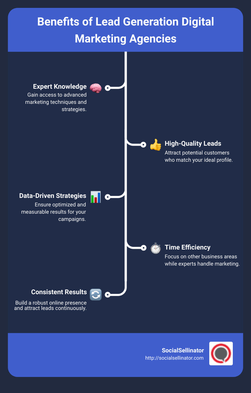 Benefits of lead generation agencies - lead generation digital marketing agency infographic infographic-line-5-steps