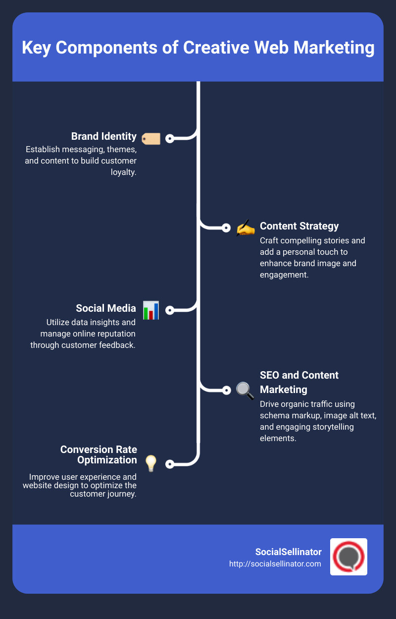 Components of Creative Web Marketing - creative web marketing infographic infographic-line-5-steps