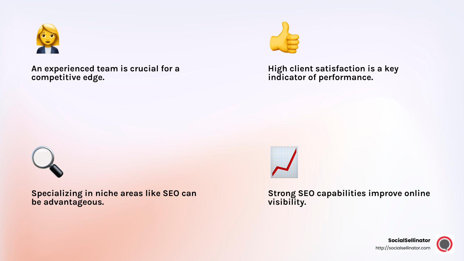 High Client Satisfaction Rate - marketing plan for digital marketing agency infographic 4_facts_emoji_light-gradient