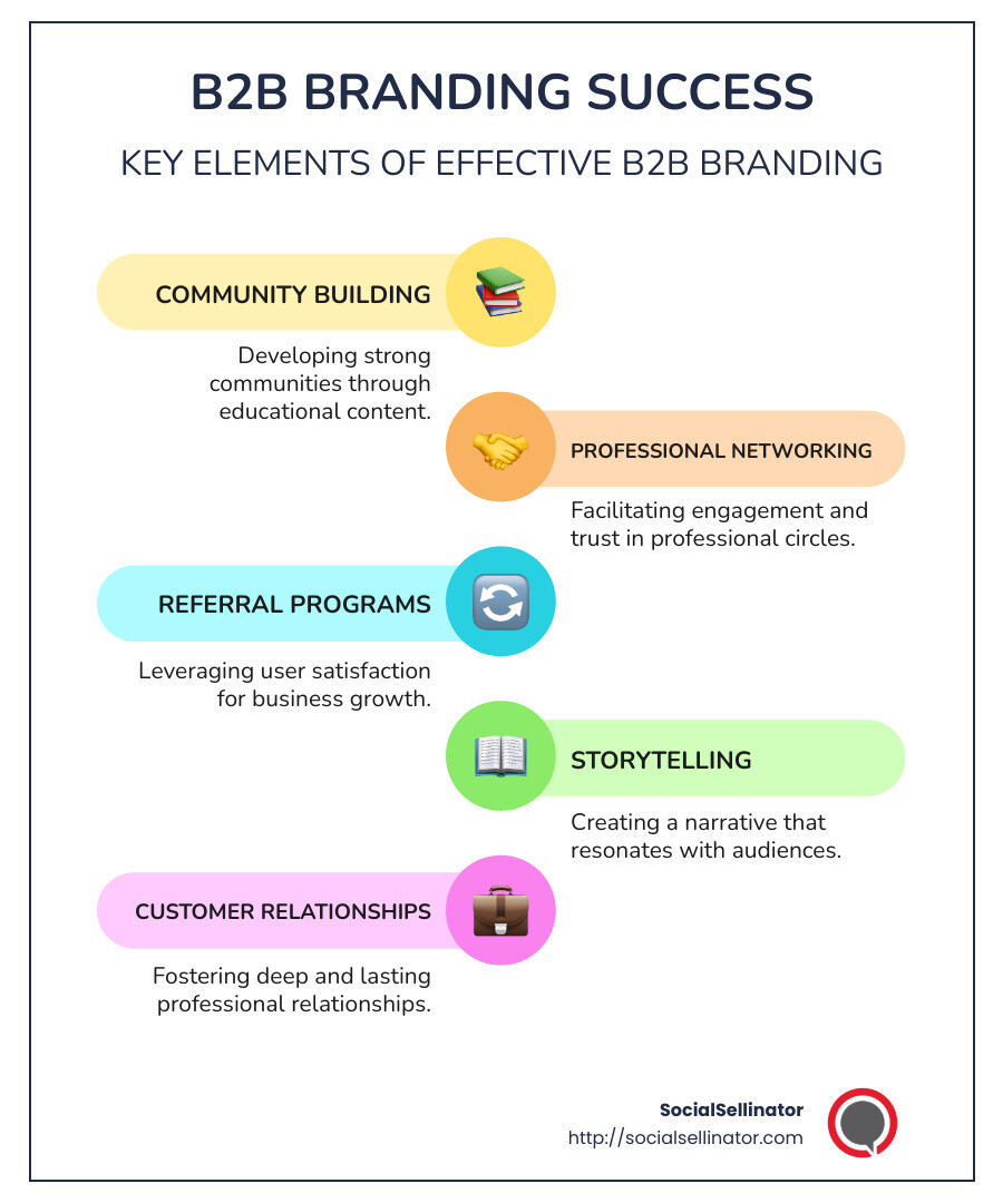 Examples of successful B2B branding - b2b branding examples infographic infographic-line-5-steps-colors