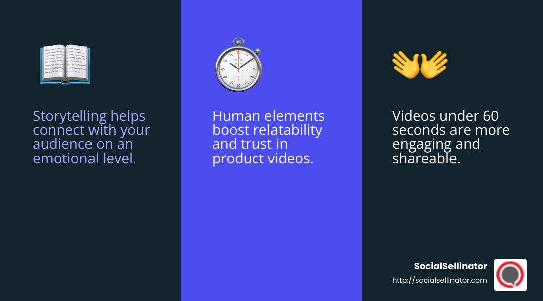 Compelling storytelling captures the audience's attention - product video marketing infographic 3_facts_emoji_blue