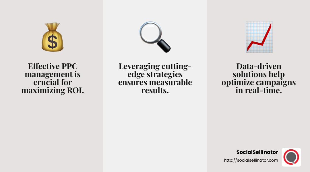 SocialSellinator provides innovative digital marketing solutions custom to your business needs. - pay per click management infographic 3_facts_emoji_grey