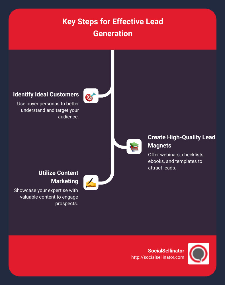 Lead Generation Strategies Infographic - lead generation digital marketing company infographic infographic-line-3-steps