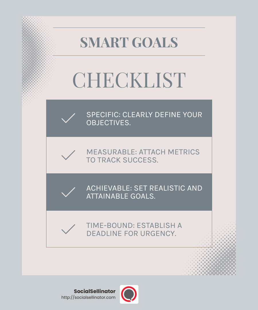 SMART Goals Infographic - how to develop a content marketing strategy infographic checklist-light-blue-grey