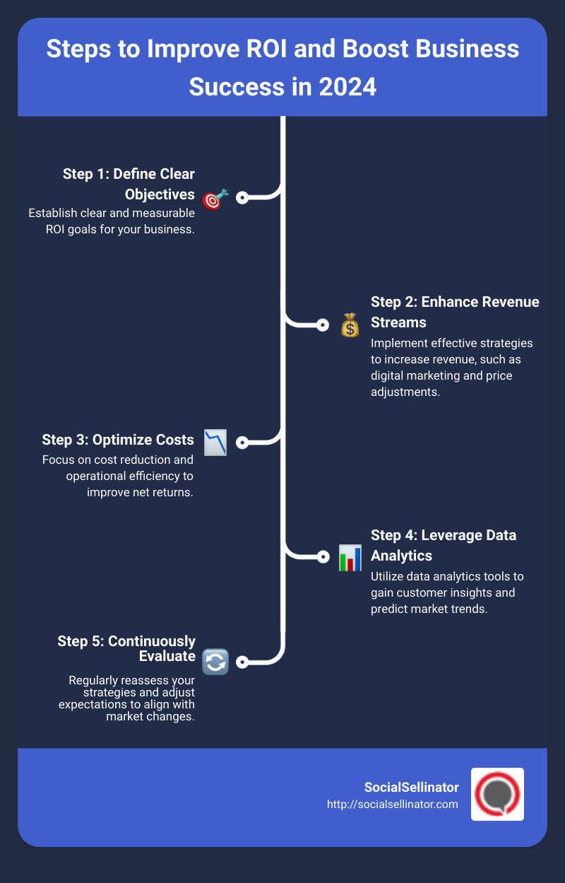 Steps to Improve ROI and Boost Business Success in 2024 - increase roi infographic infographic-line-5-steps