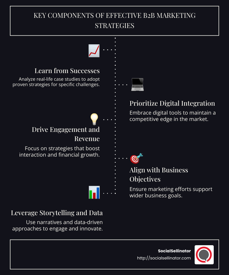 Digital Change in B2B Marketing Infographic - b2b marketing case studies infographic infographic-line-5-steps-dark