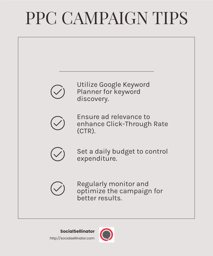 203% Return on Ad Spend for Google-to-Amazon Ads - google adwords ppc infographic checklist-light-beige