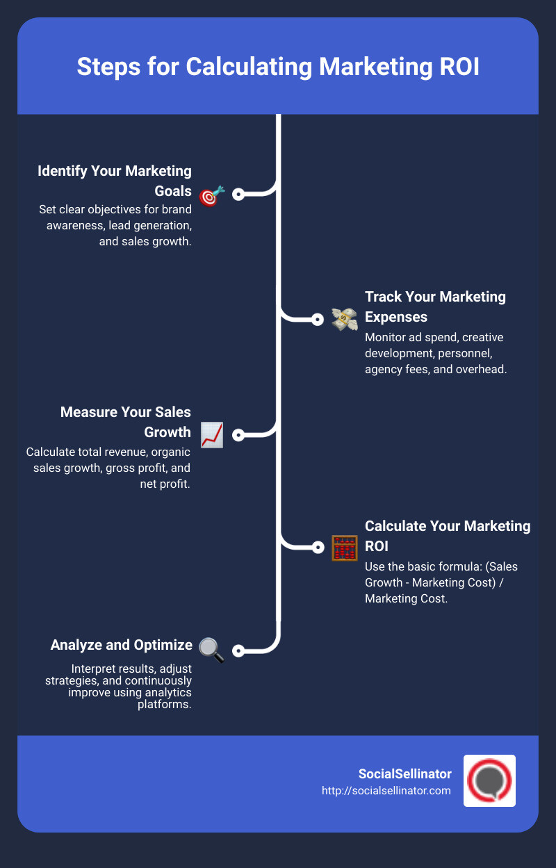 Steps for Calculating Marketing ROI - how to calculate marketing roi infographic infographic-line-5-steps