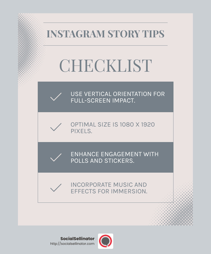 Optimal Instagram Stories and Reels Dimensions - Correct Instagram photo size infographic checklist-light-blue-grey