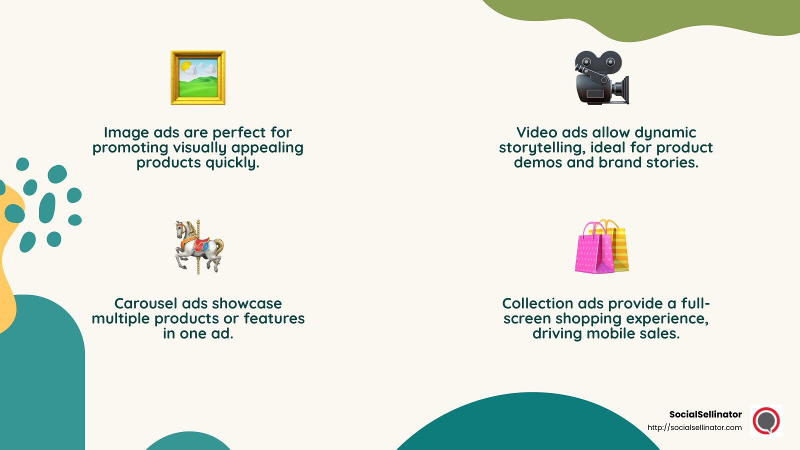 Facebook Ad Types - Facebook ad campaigns infographic 4_facts_emoji_nature