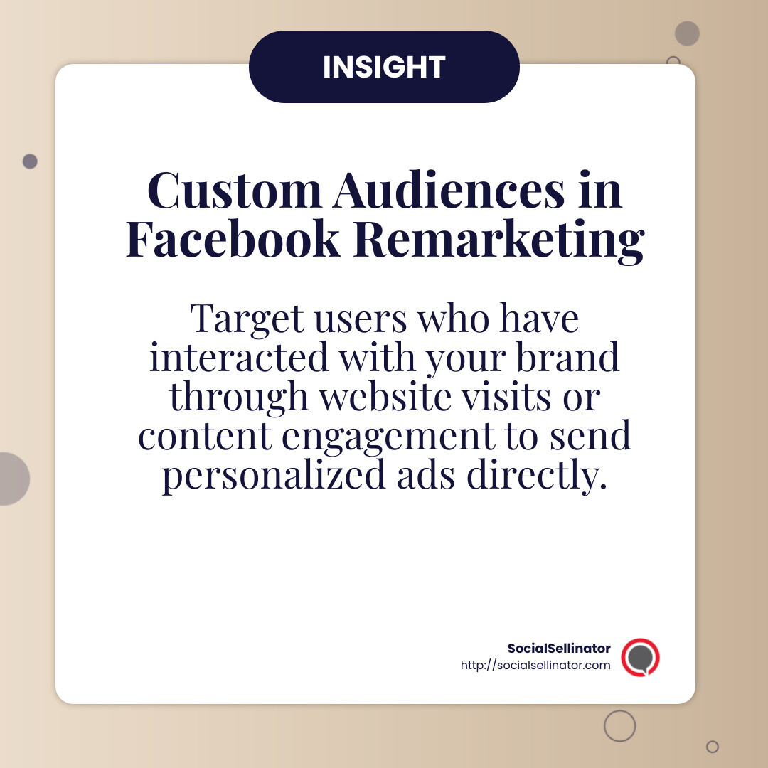 Custom Audiences are key to Facebook remarketing - Facebook remarketing campaigns infographic simple-info-card