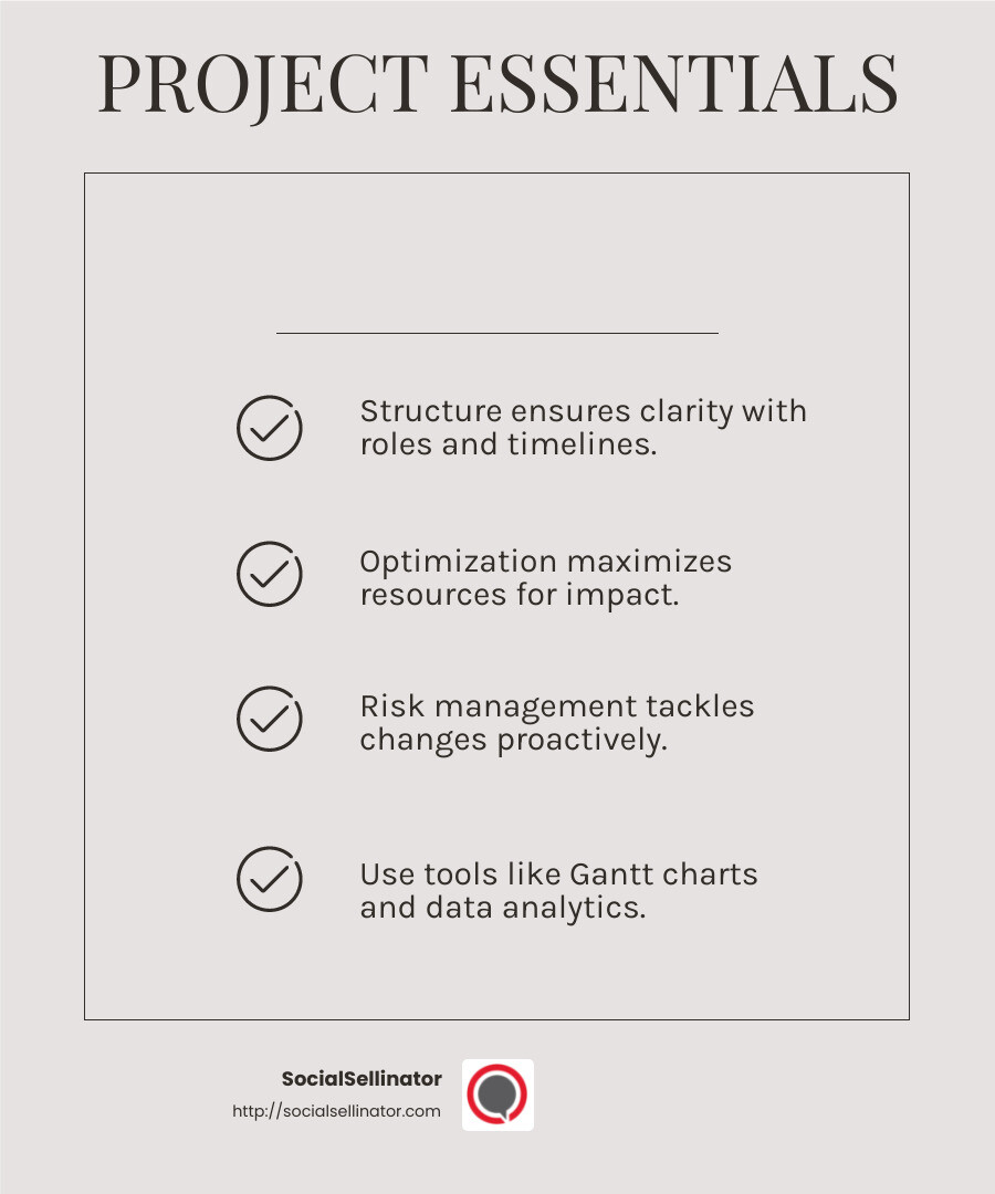 Structured workflows improve resource allocation and risk management - digital marketing project management infographic checklist-light-beige