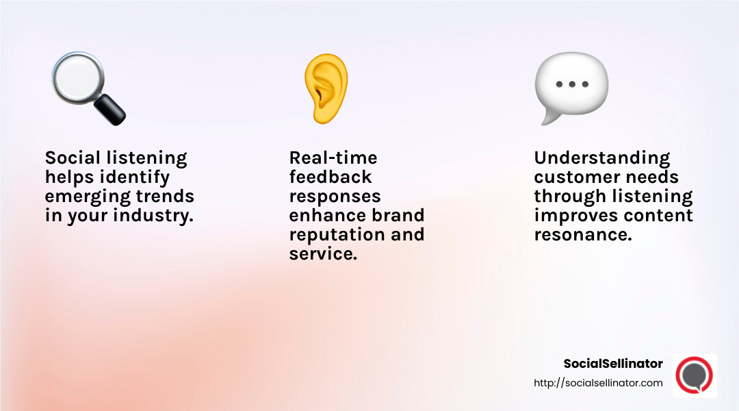 Social listening helps brands improve customer engagement and satisfaction. - b2b social media ads infographic 3_facts_emoji_light-gradient Social listening helps brands improve customer engagement and satisfaction. - b2b social media ads infographic 3_facts_emoji_light-gradient