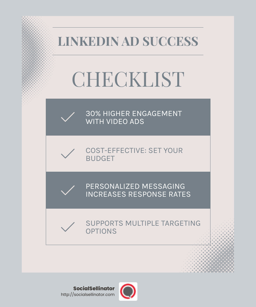 LinkedIn's ad auction system helps control costs - LinkedIn paid advertising infographic checklist-light-blue-grey