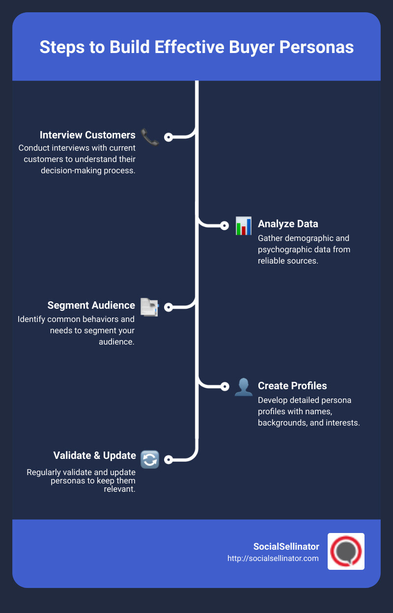 Steps to Building a Buyer Persona - building buyer personas infographic infographic-line-5-steps