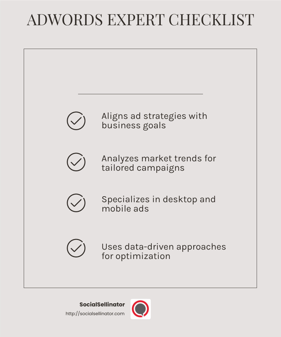 NetElixir's keyword-level recommendations - google adwords management experts infographic checklist-light-beige