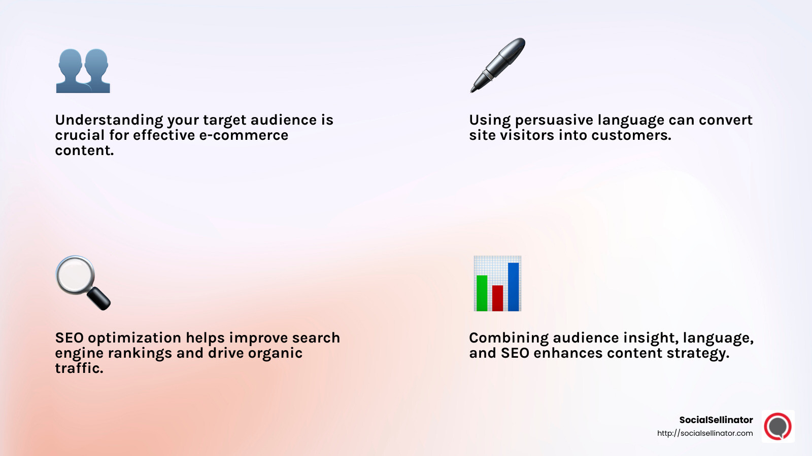 SEO Optimization - Content writing for e-commerce infographic 4_facts_emoji_light-gradient