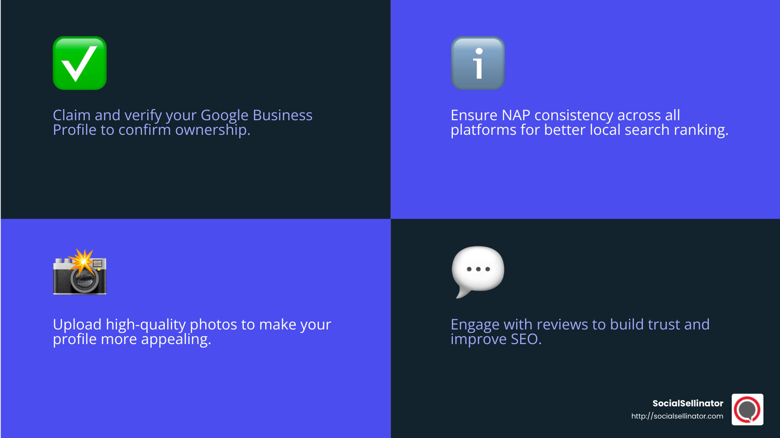 Engaging with customer reviews can improve your local SEO. - How to improve local search rankings? infographic 4_facts_emoji_blue