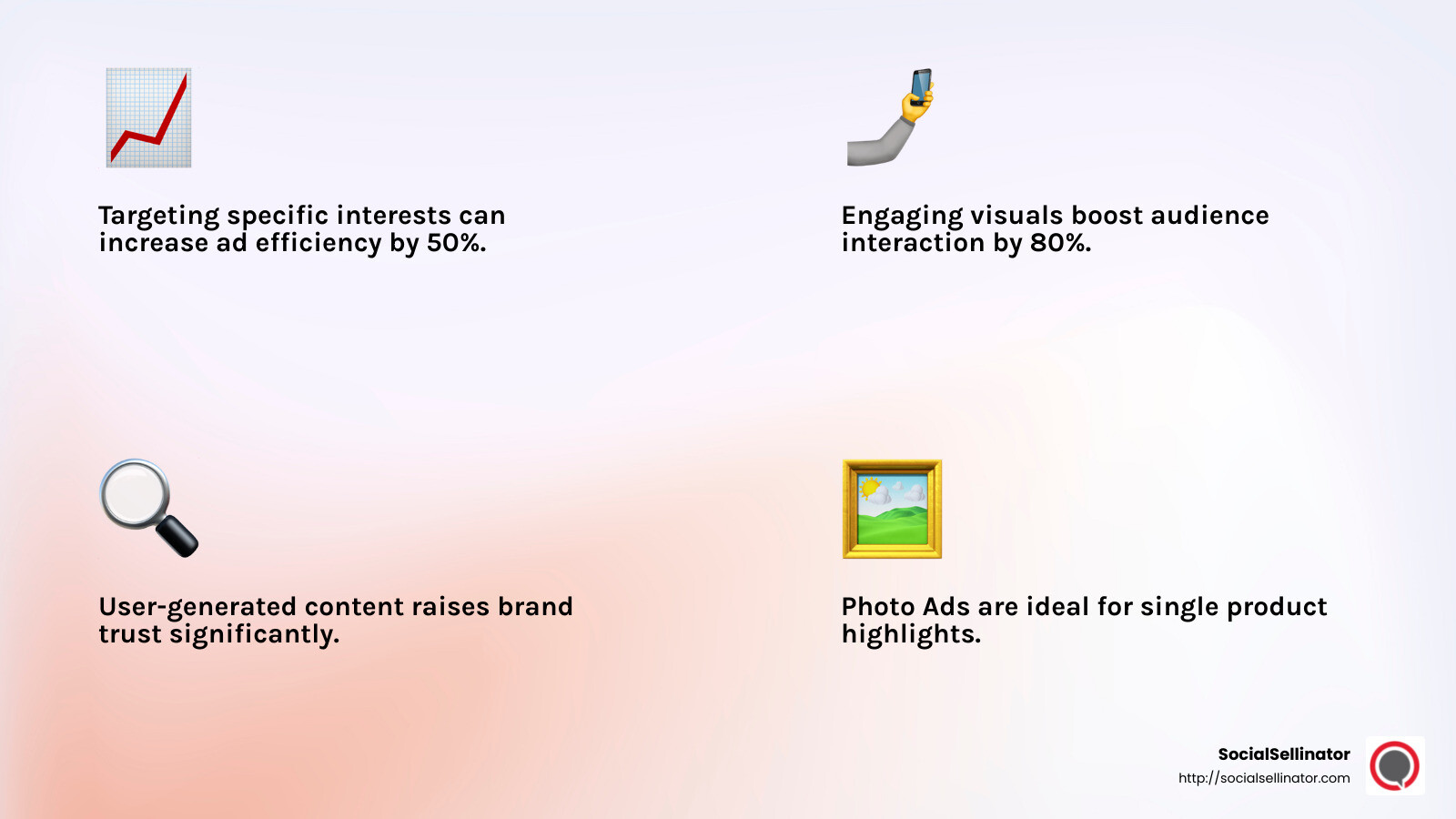 Engagement statistics - Effective Facebook ads infographic 4_facts_emoji_light-gradient