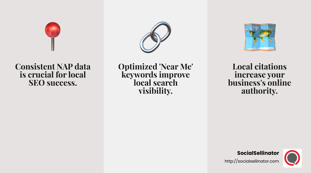 Importance of Local Citations - local search engine optimization near me infographic 3_facts_emoji_grey