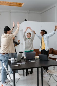 Team celebrating a milestone