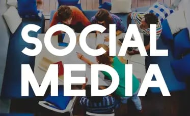 Free photo social media text on casual group of people meeting